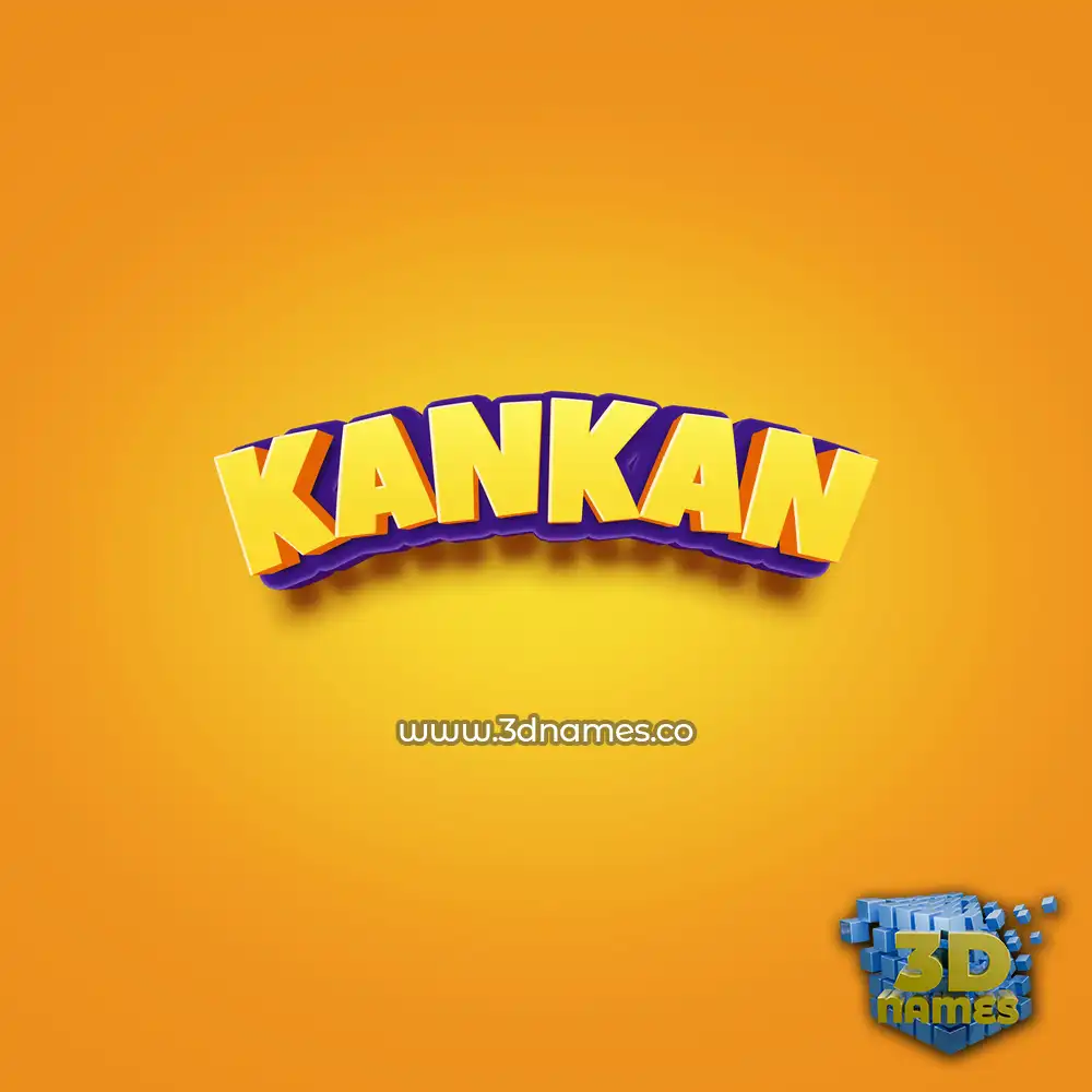 kankan in Orange Toon style - 3D name wallpaper