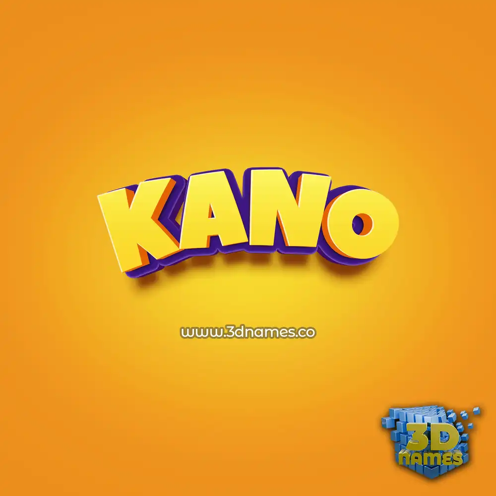 kano in Orange Toon style - 3D name wallpaper