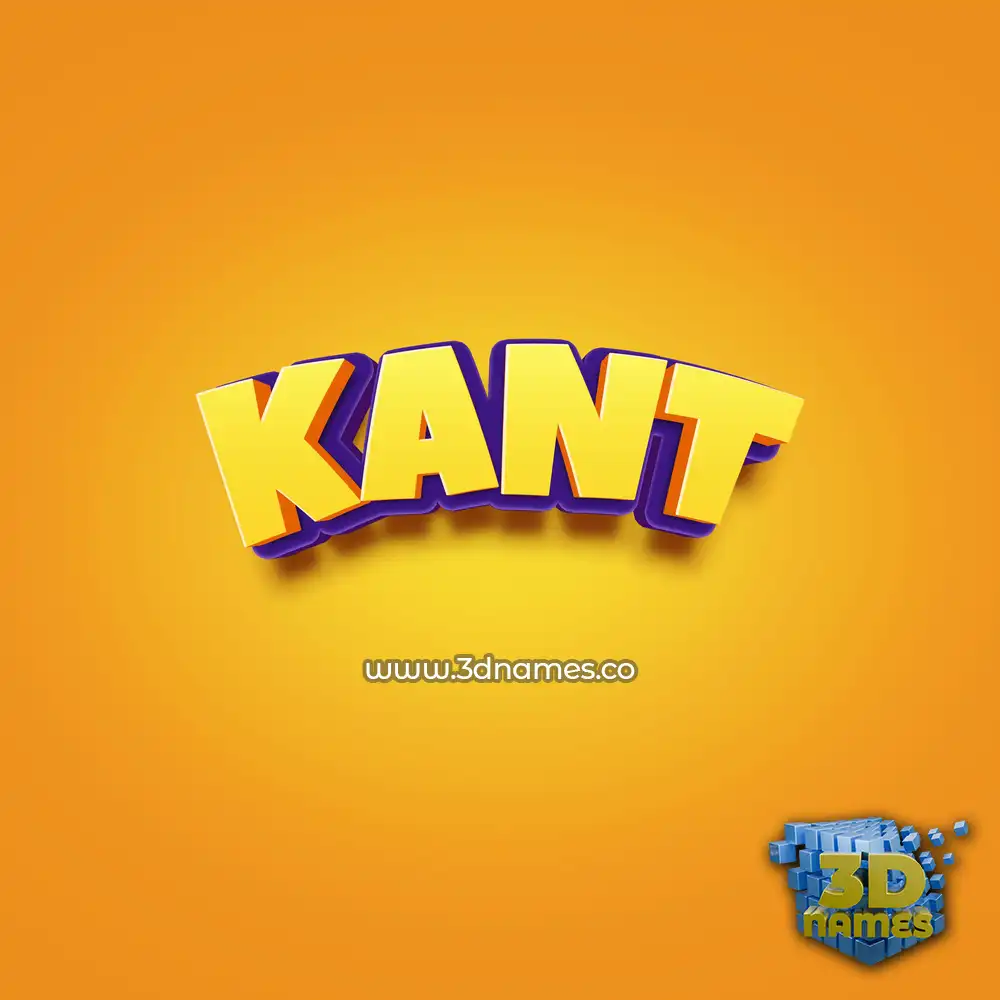 kant in Orange Toon style - 3D name wallpaper