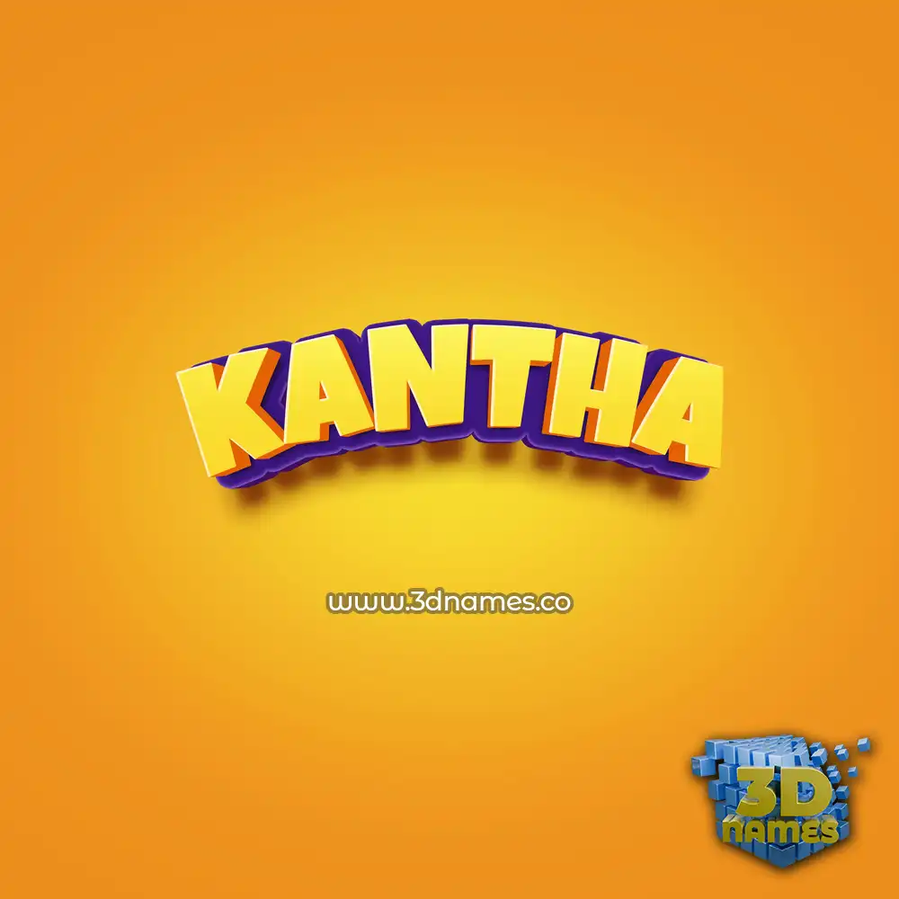 kantha in Orange Toon style - 3D name wallpaper