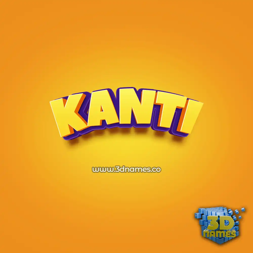 kanti in Orange Toon style - 3D name wallpaper