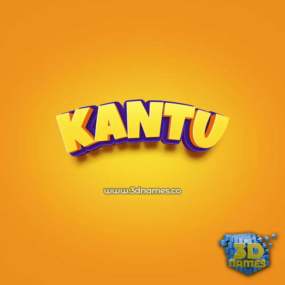kantu in Orange Toon style - 3D name wallpaper
