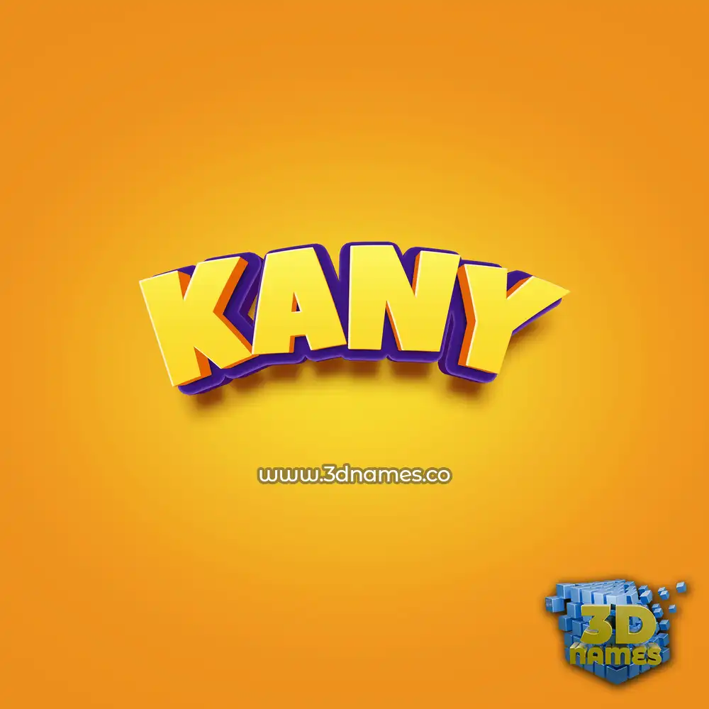 kany in Orange Toon style - 3D name wallpaper