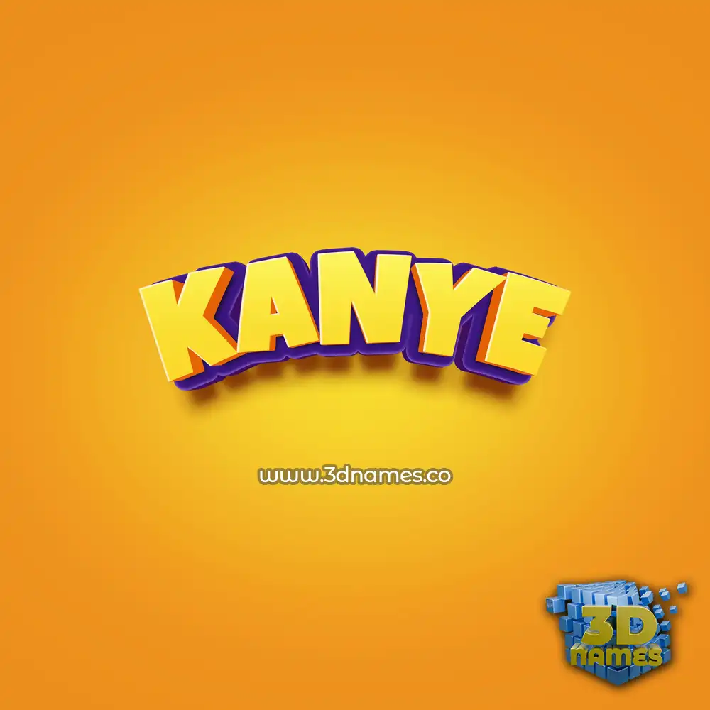 kanye in Orange Toon style - 3D name wallpaper