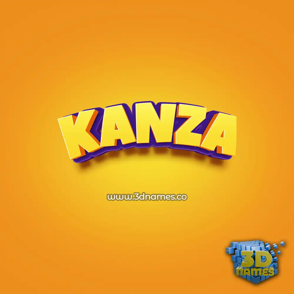 kanza in Orange Toon style - 3D name wallpaper