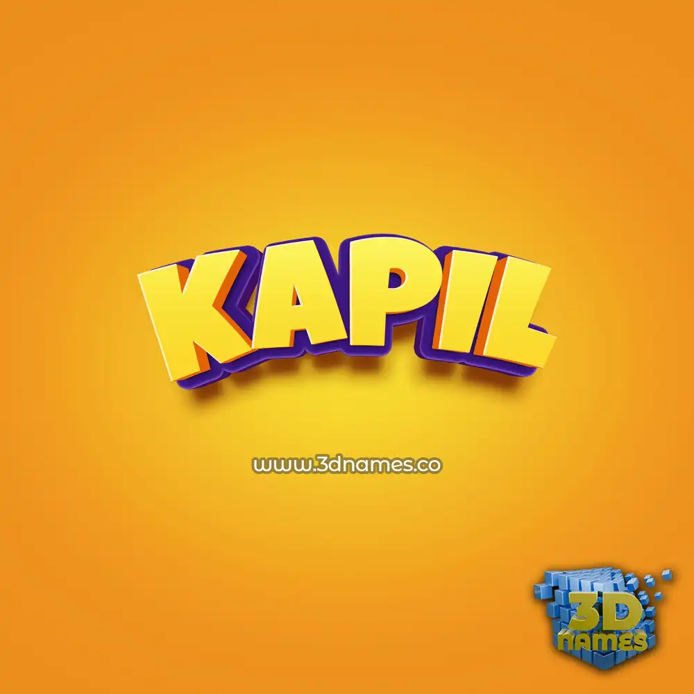 kapil in Orange Toon style - 3D name wallpaper