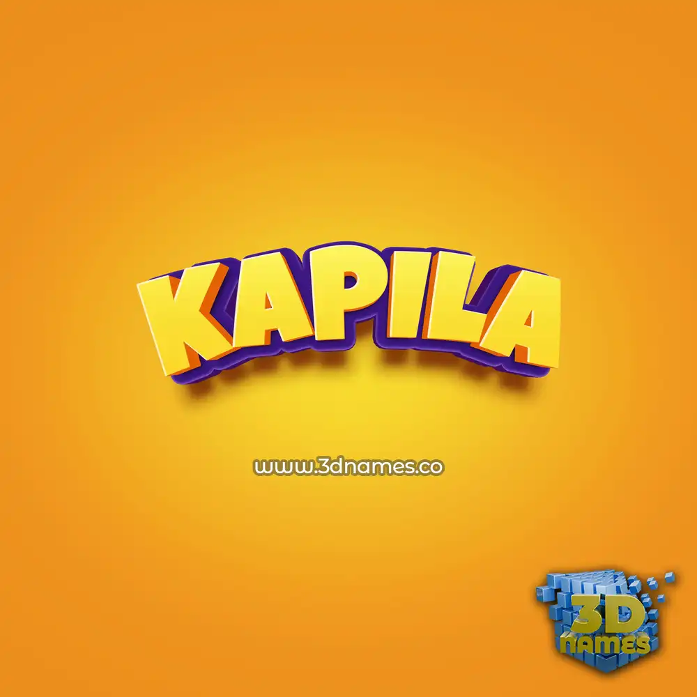 kapila in Orange Toon style - 3D name wallpaper
