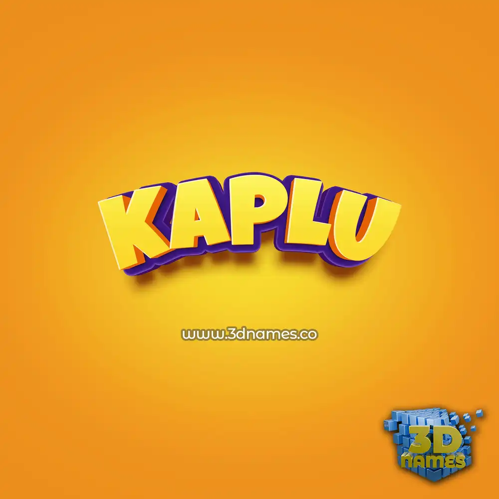 kaplu in Orange Toon style - 3D name wallpaper