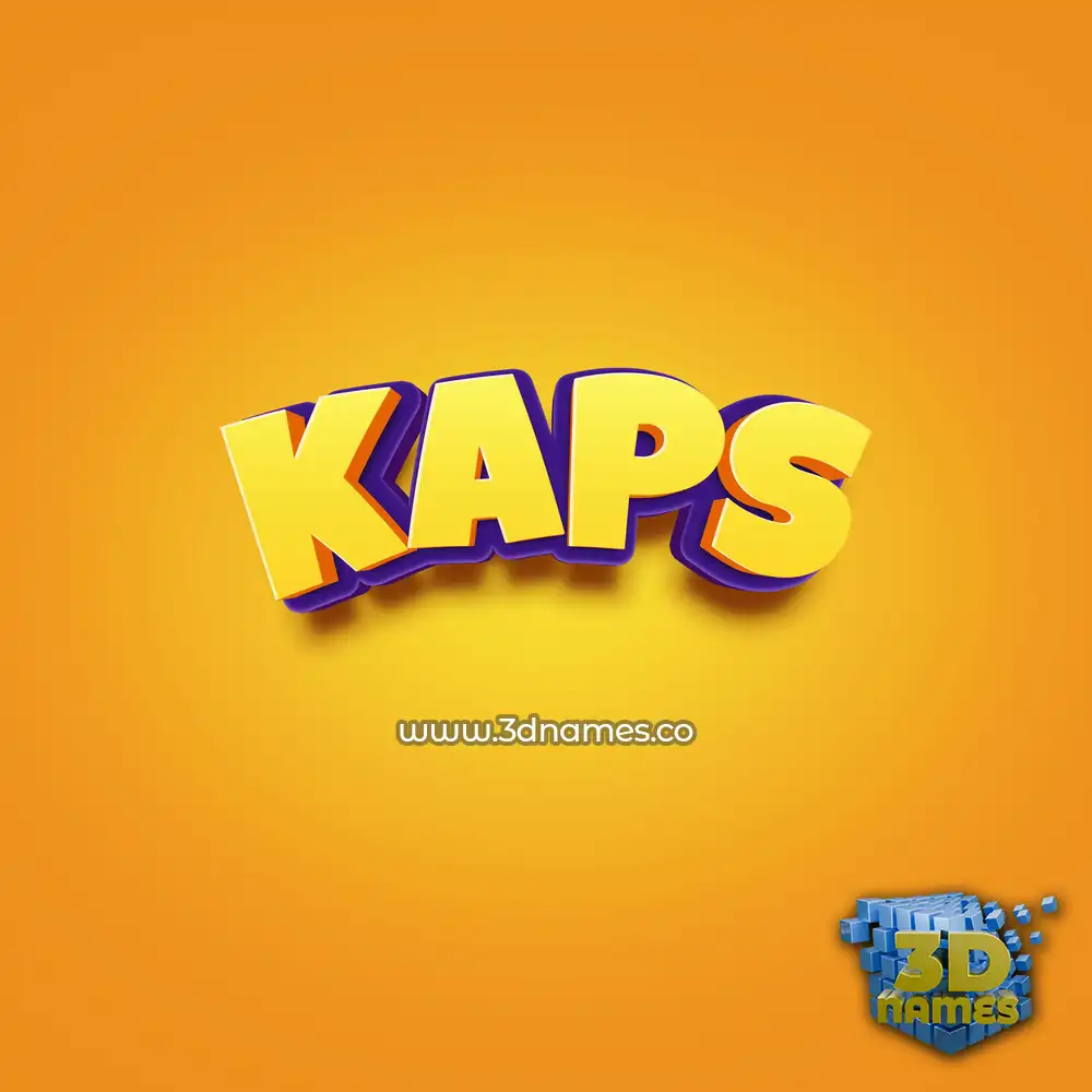 kaps in Orange Toon style - 3D name wallpaper