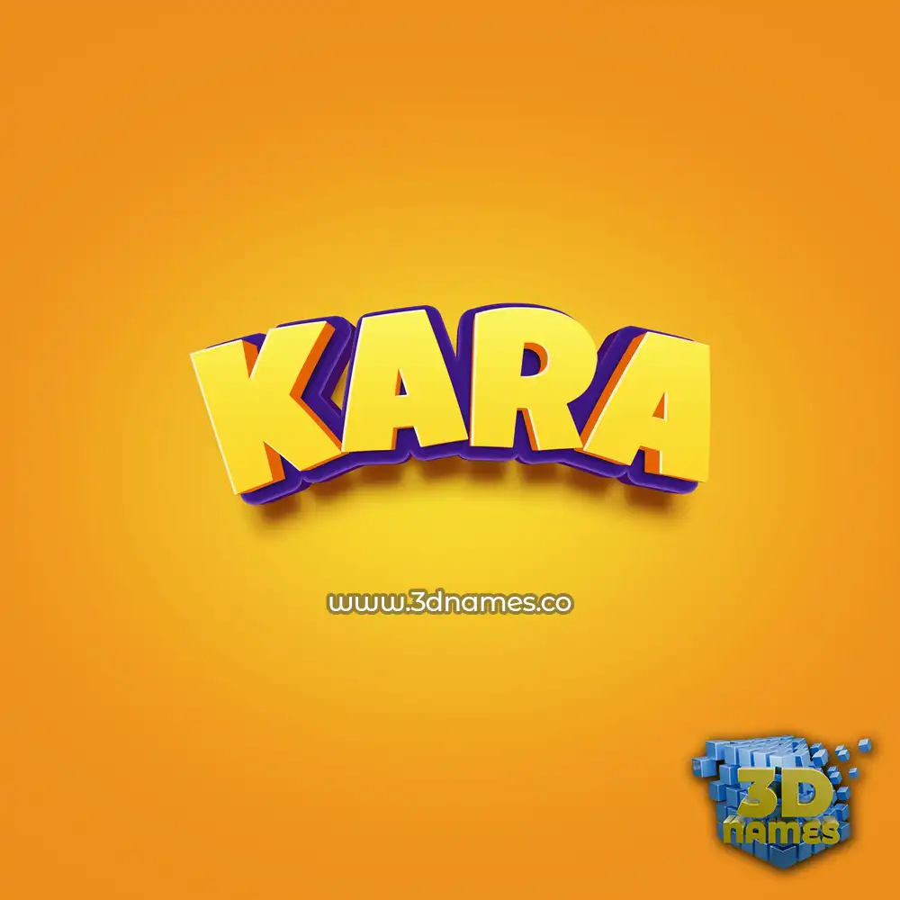 kara in Orange Toon style - 3D name wallpaper