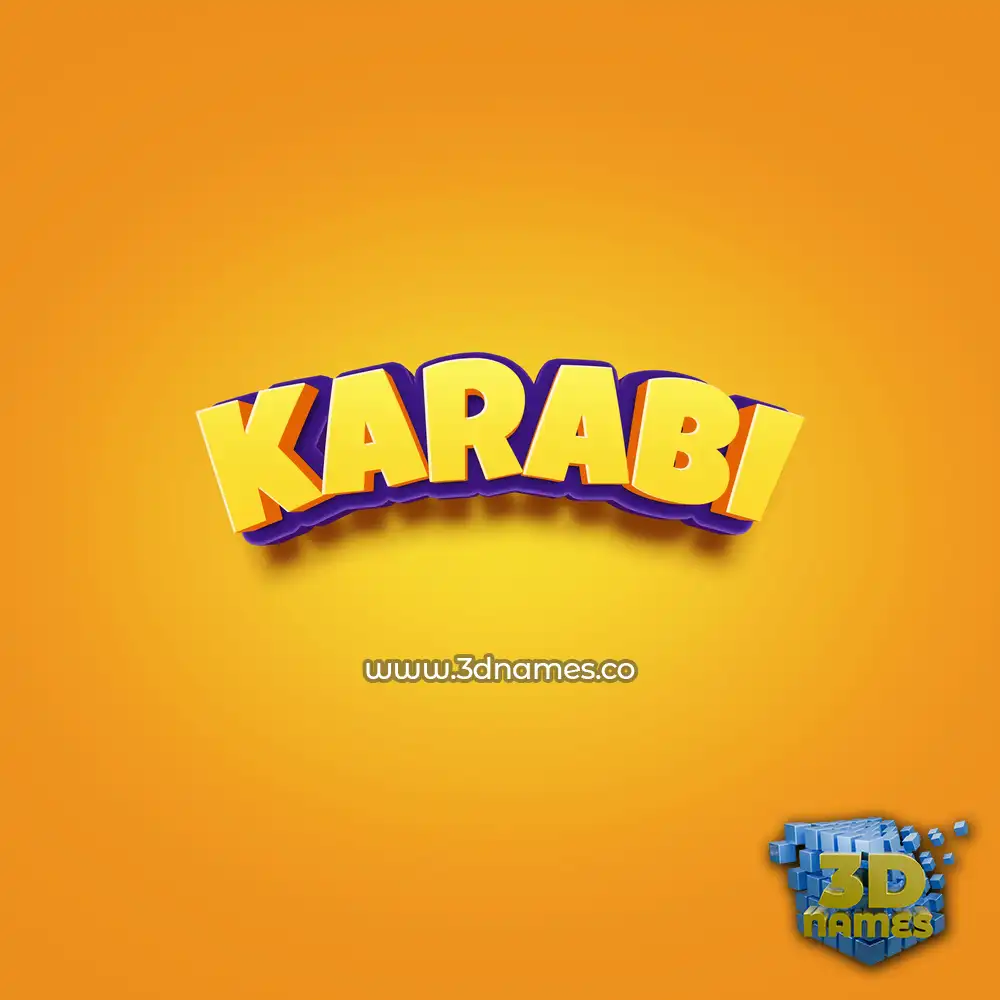 karabi in Orange Toon style - 3D name wallpaper