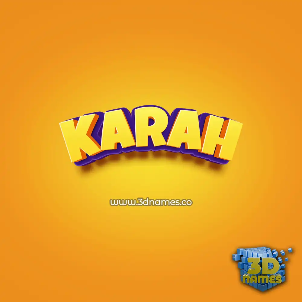 karah in Orange Toon style - 3D name wallpaper
