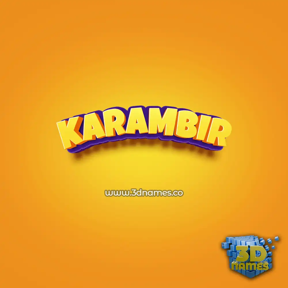 karambir in Orange Toon style - 3D name wallpaper