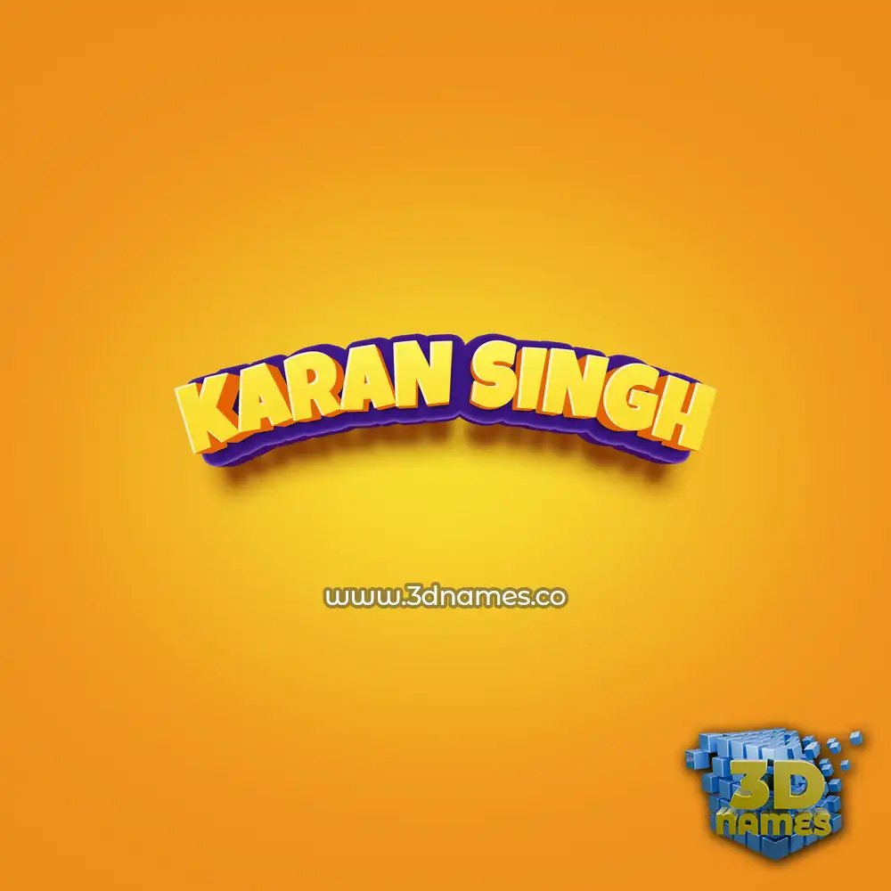 karan singh in Orange Toon style - 3D name wallpaper