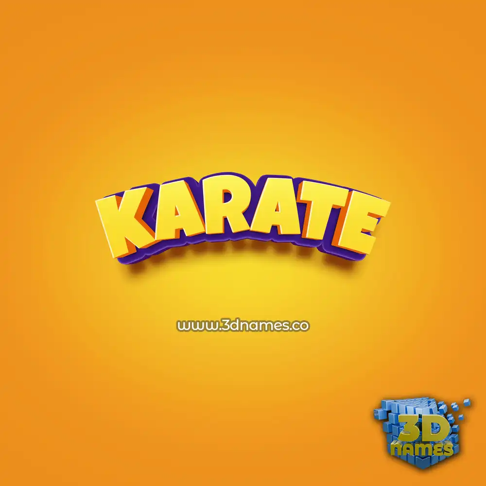 karate in Orange Toon style - 3D name wallpaper