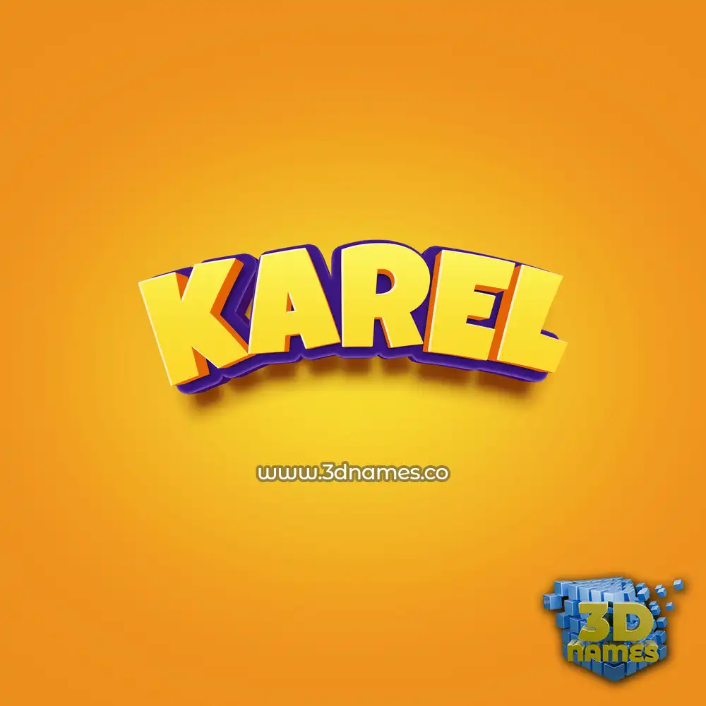 karel in Orange Toon style - 3D name wallpaper