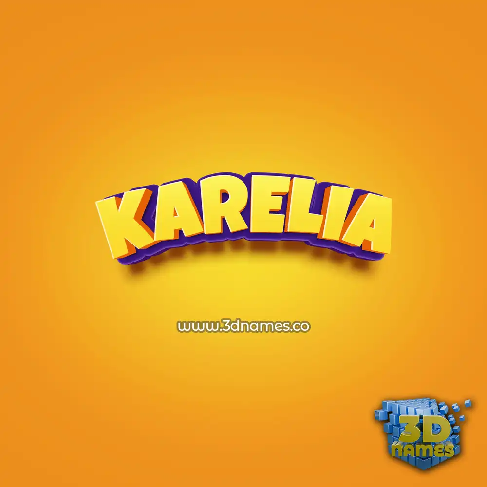 karelia in Orange Toon style - 3D name wallpaper