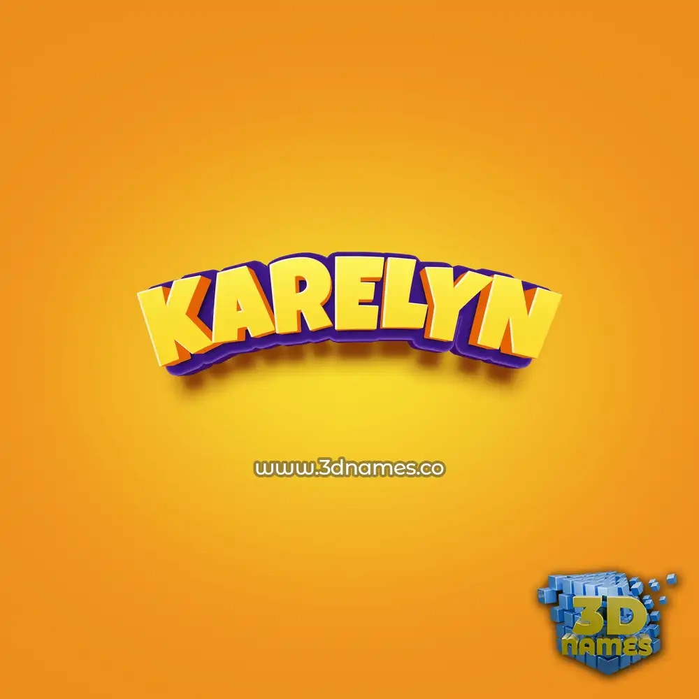 karelyn in Orange Toon style - 3D name wallpaper