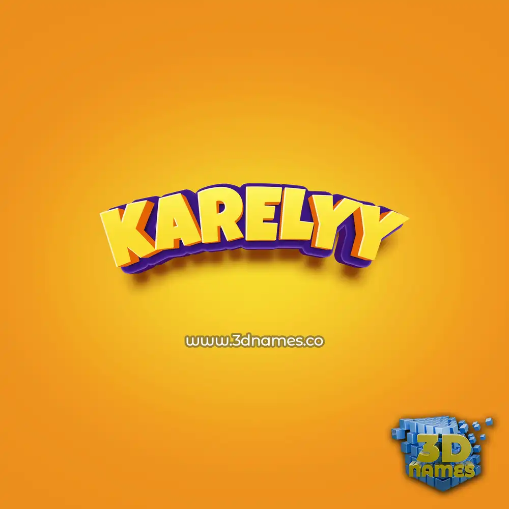 karelyy in Orange Toon style - 3D name wallpaper