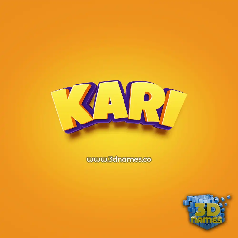 kari in Orange Toon style - 3D name wallpaper
