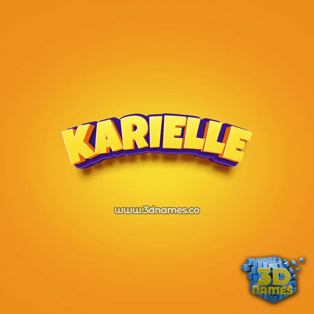 karielle in Orange Toon style - 3D name wallpaper