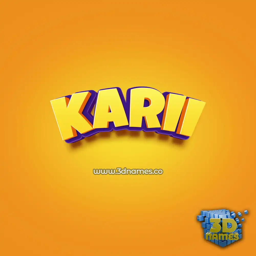 karii in Orange Toon style - 3D name wallpaper