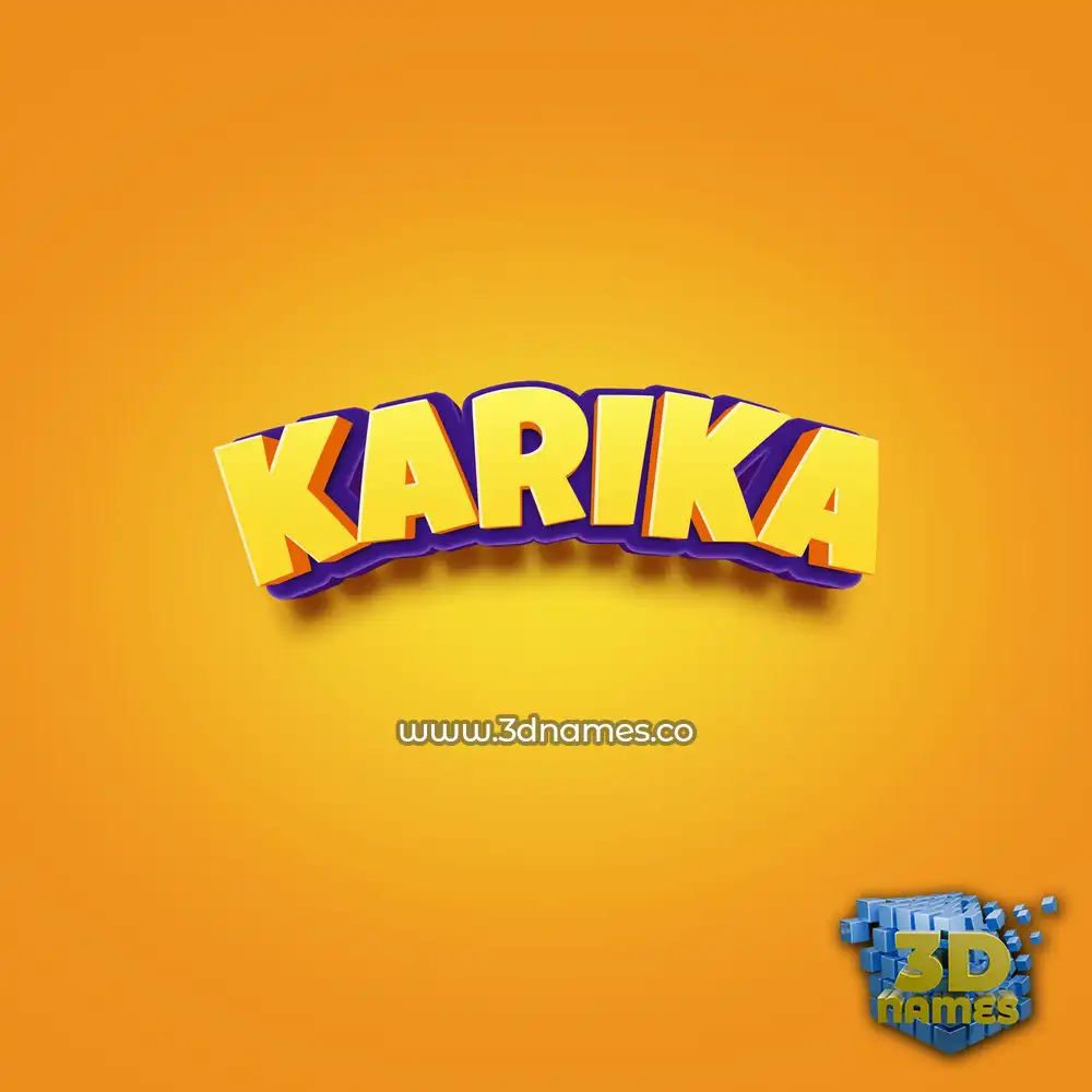 karika in Orange Toon style - 3D name wallpaper