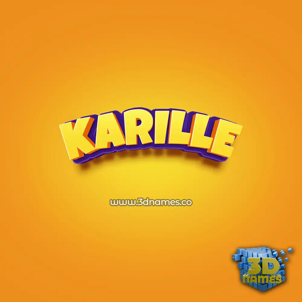 karille in Orange Toon style - 3D name wallpaper