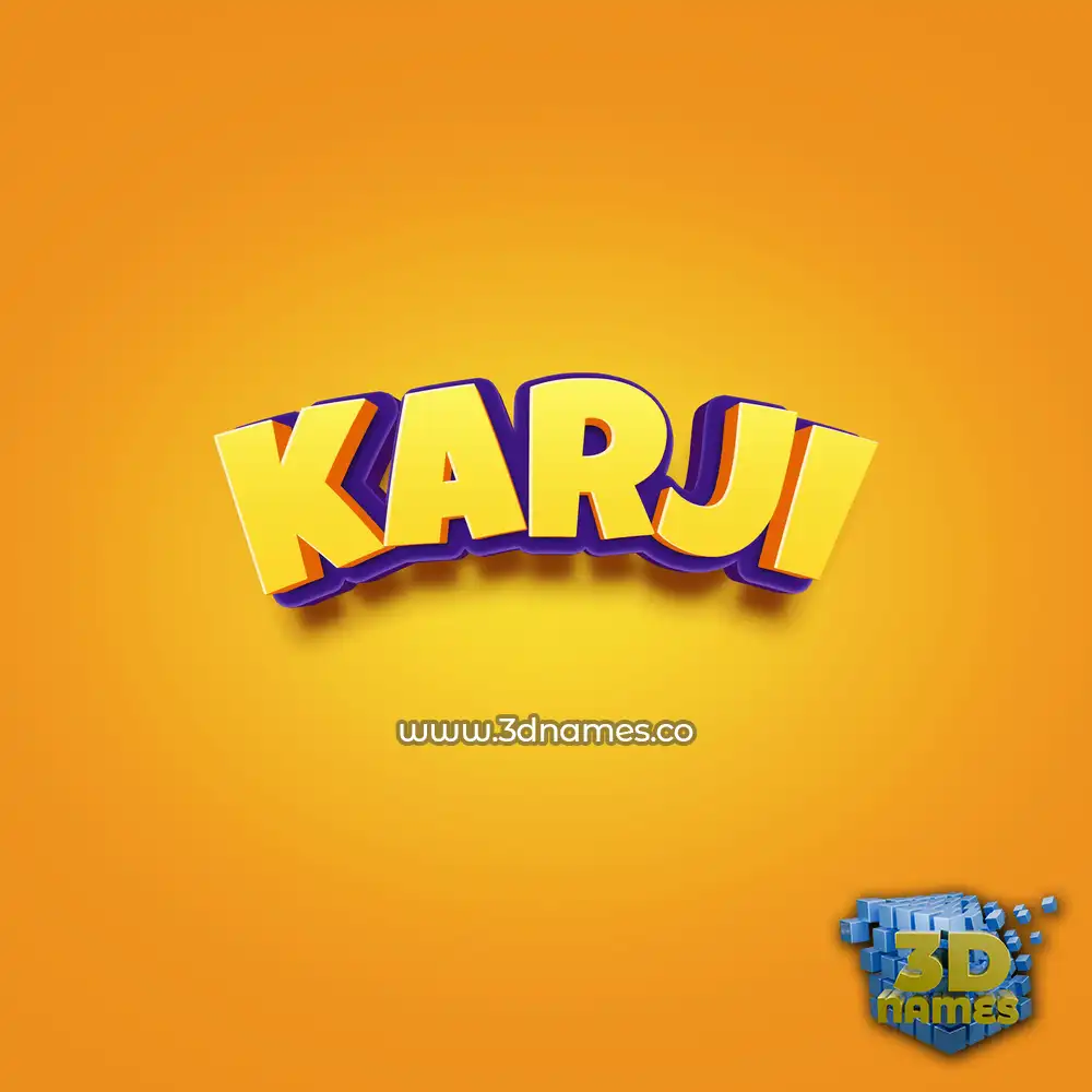 karji in Orange Toon style - 3D name wallpaper