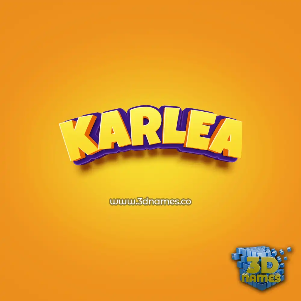 karlea in Orange Toon style - 3D name wallpaper