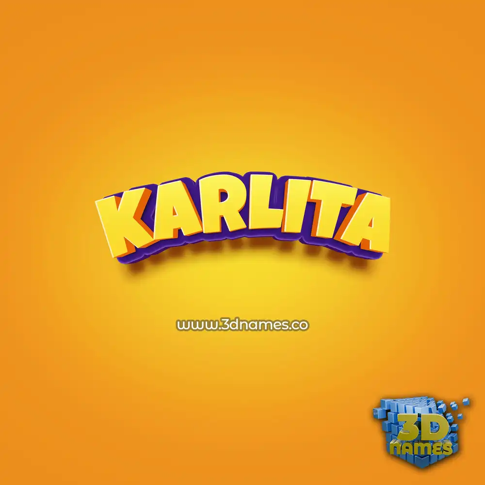 karlita in Orange Toon style - 3D name wallpaper