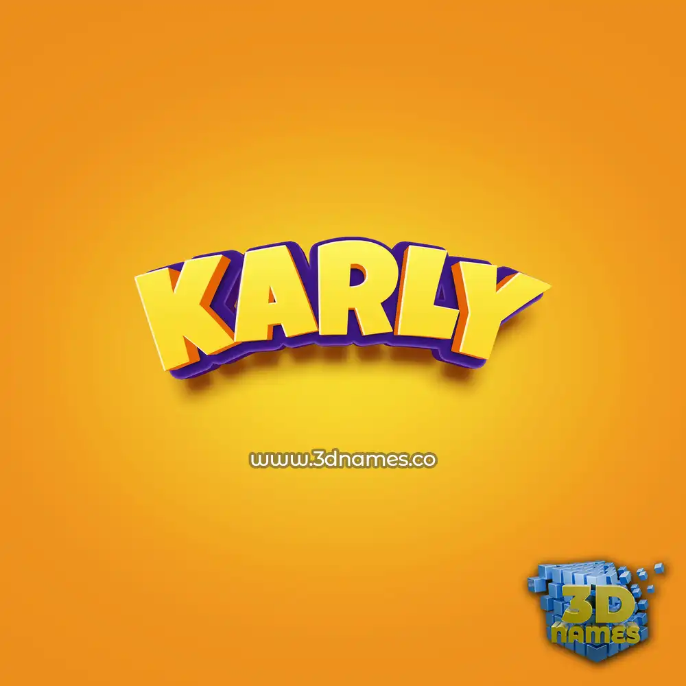 karly in Orange Toon style - 3D name wallpaper