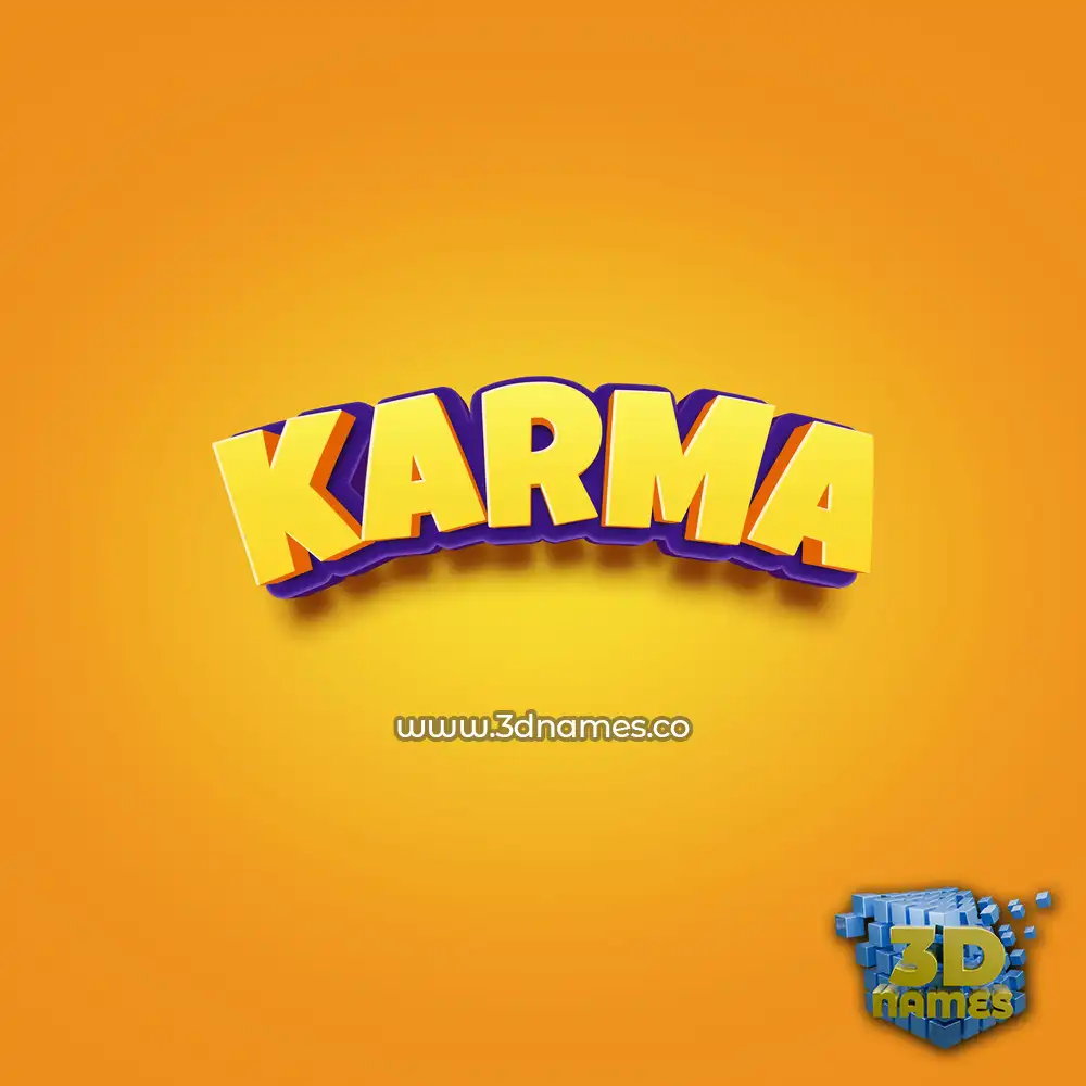 karma in Orange Toon style - 3D name wallpaper