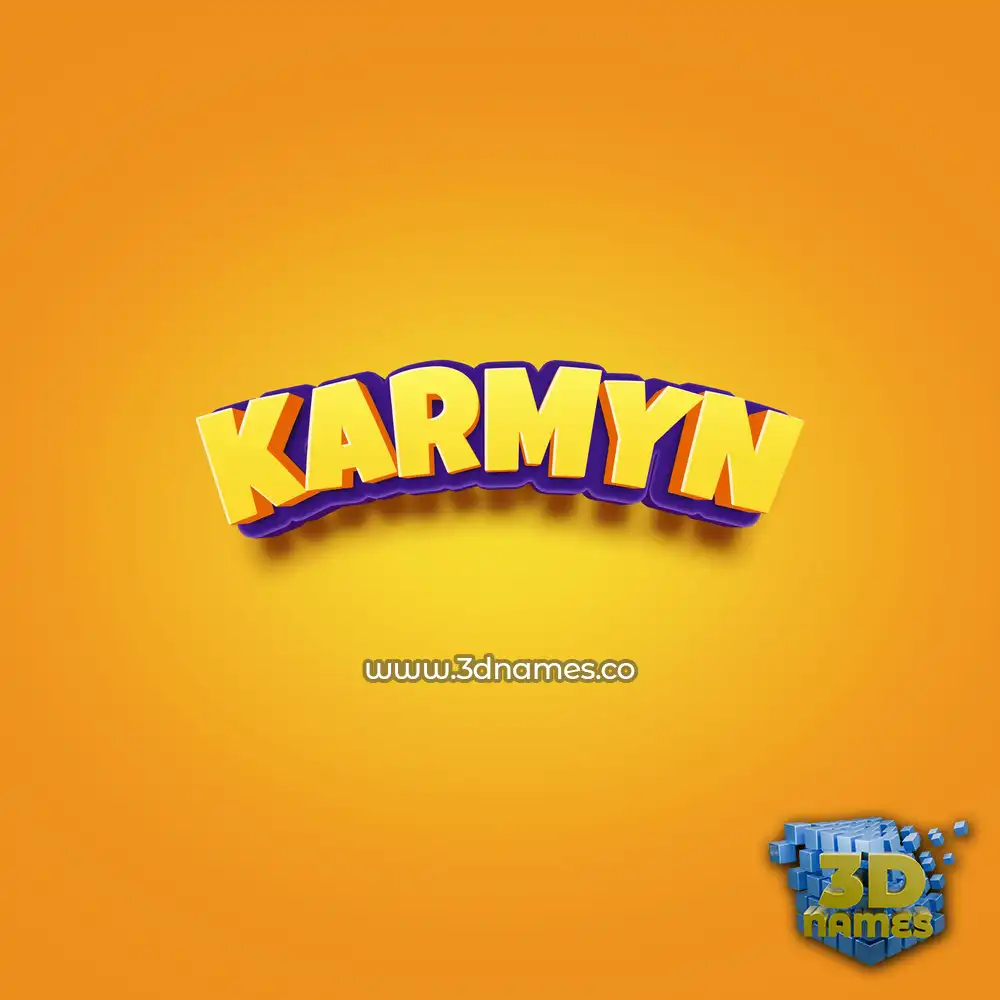 karmyn in Orange Toon style - 3D name wallpaper