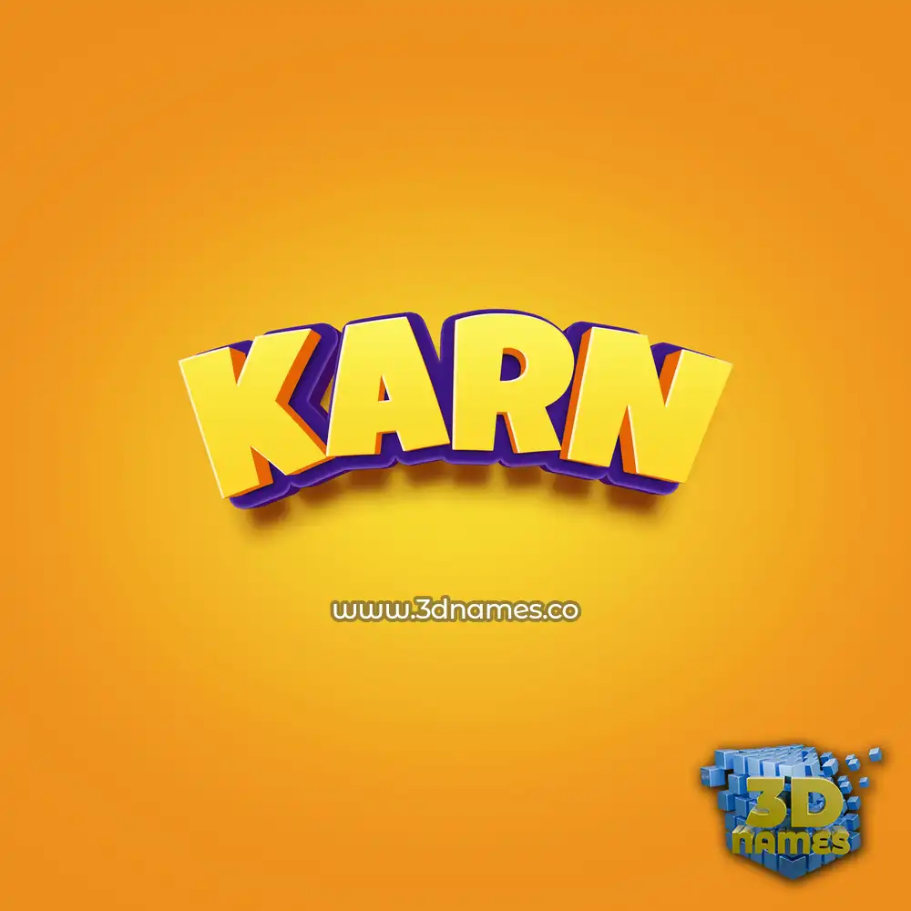 karn in Orange Toon style - 3D name wallpaper