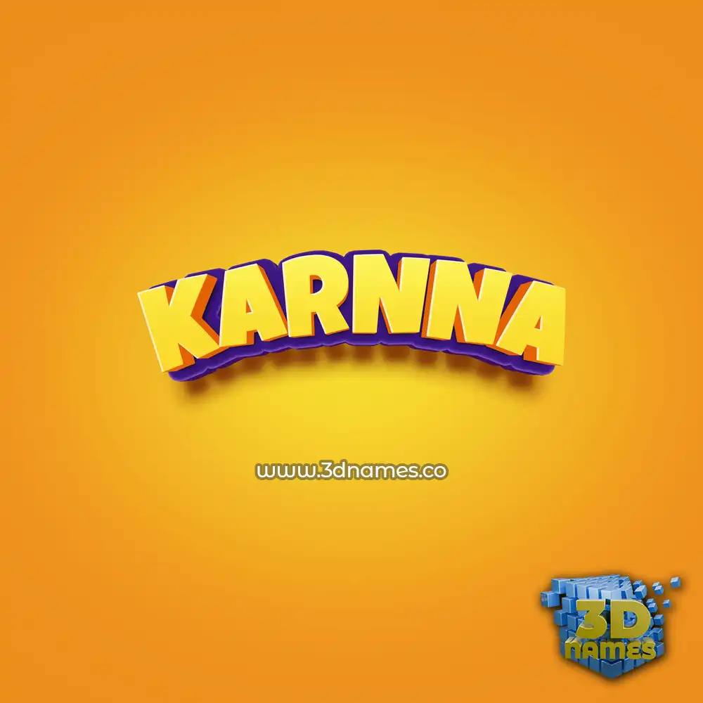 karnna in Orange Toon style - 3D name wallpaper
