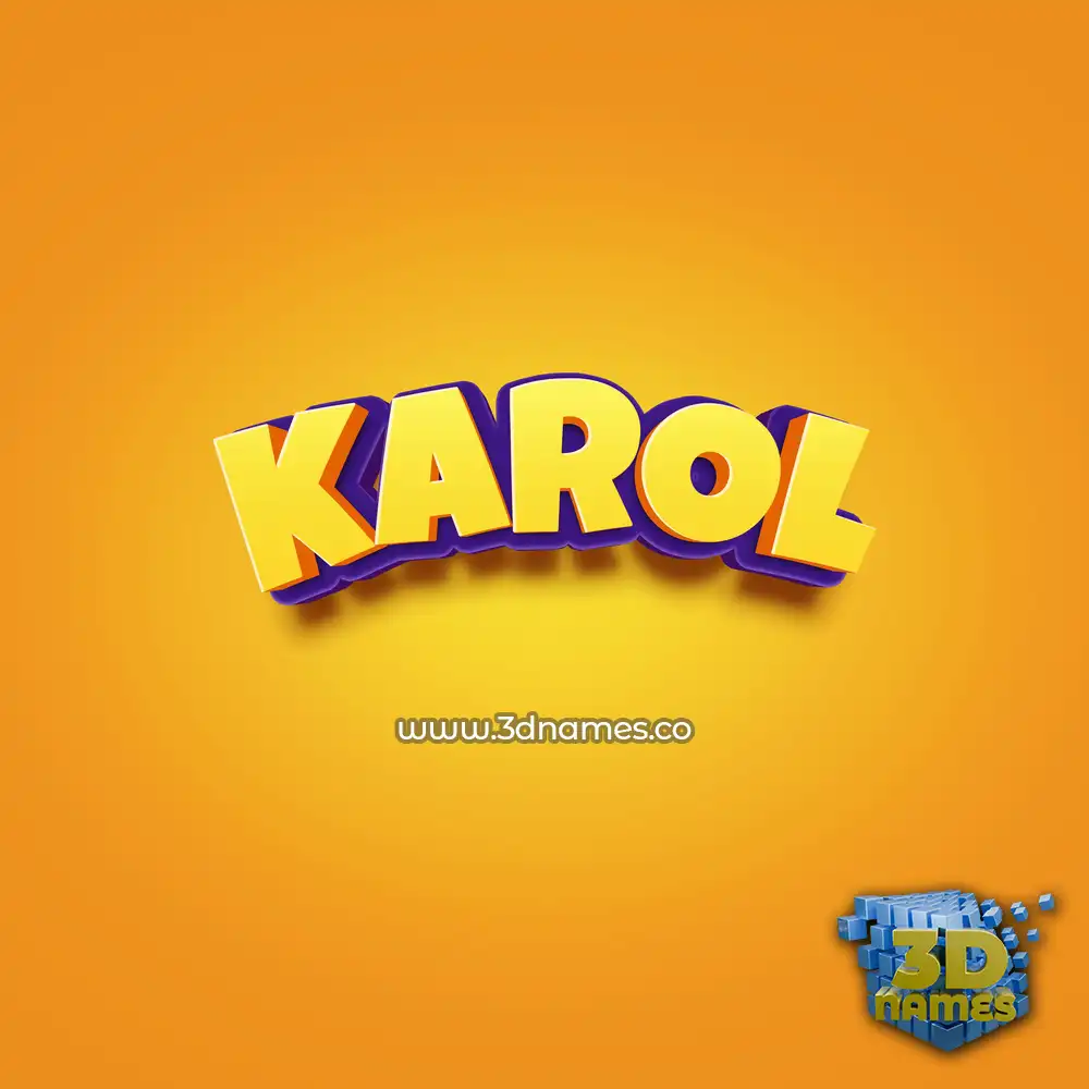 karol in Orange Toon style - 3D name wallpaper