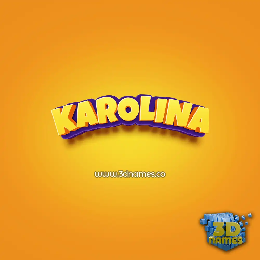 karolina in Orange Toon style - 3D name wallpaper
