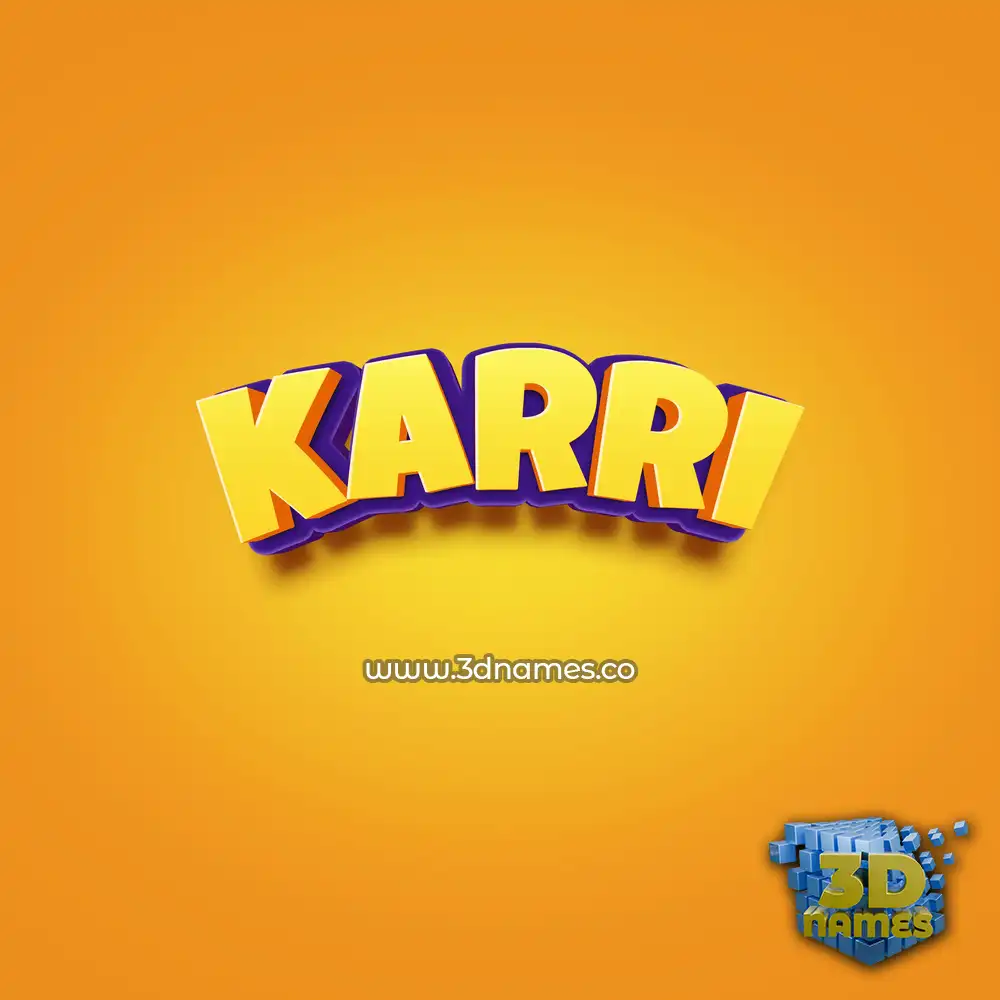 karri in Orange Toon style - 3D name wallpaper
