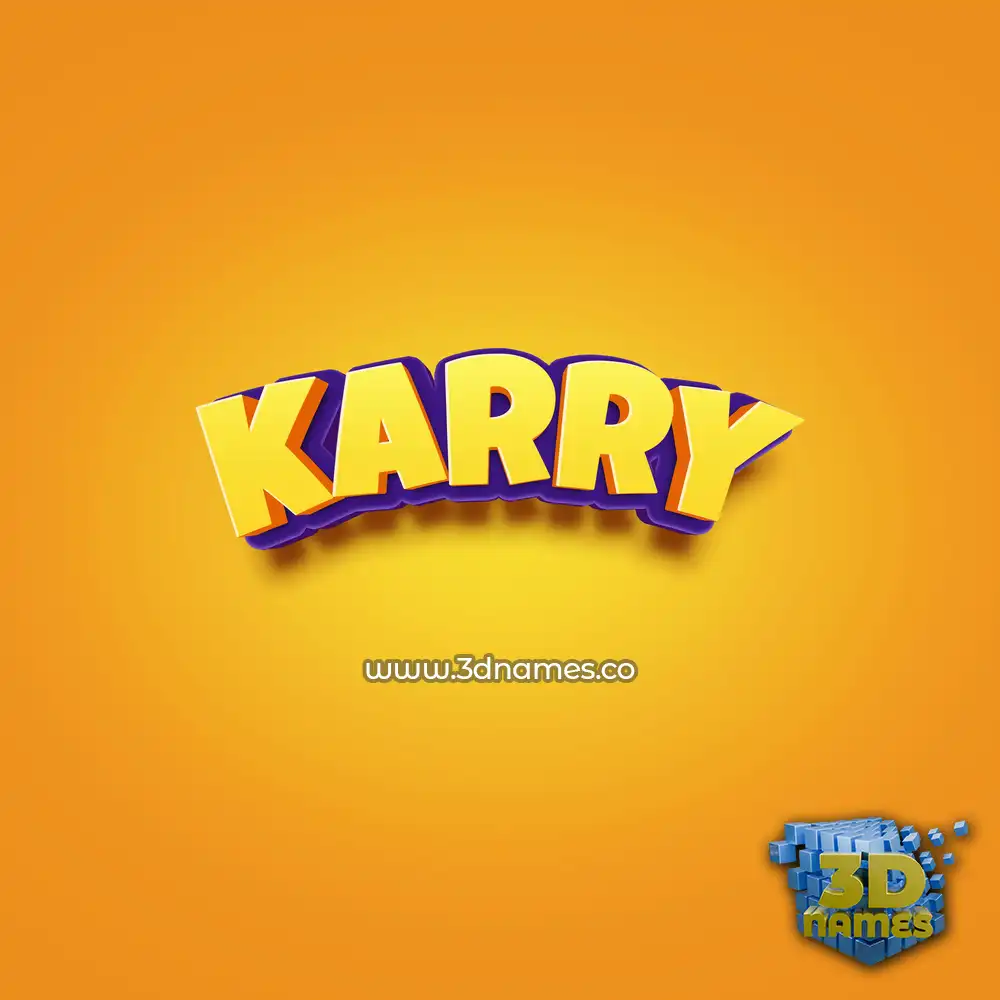 karry in Orange Toon style - 3D name wallpaper