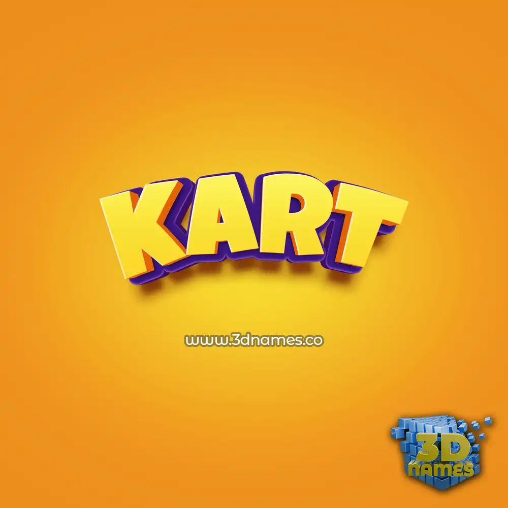 kart in Orange Toon style - 3D name wallpaper
