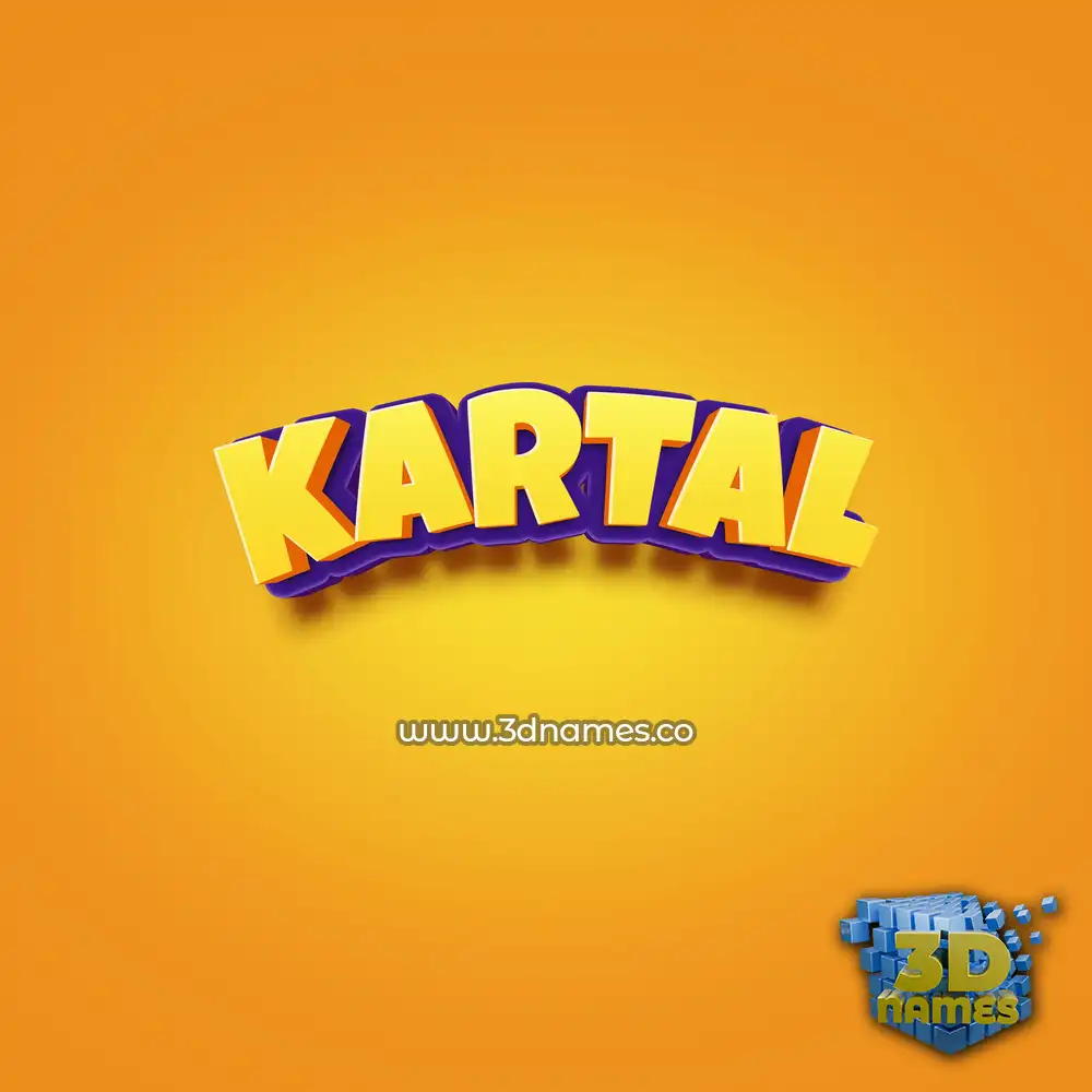 kartal in Orange Toon style - 3D name wallpaper