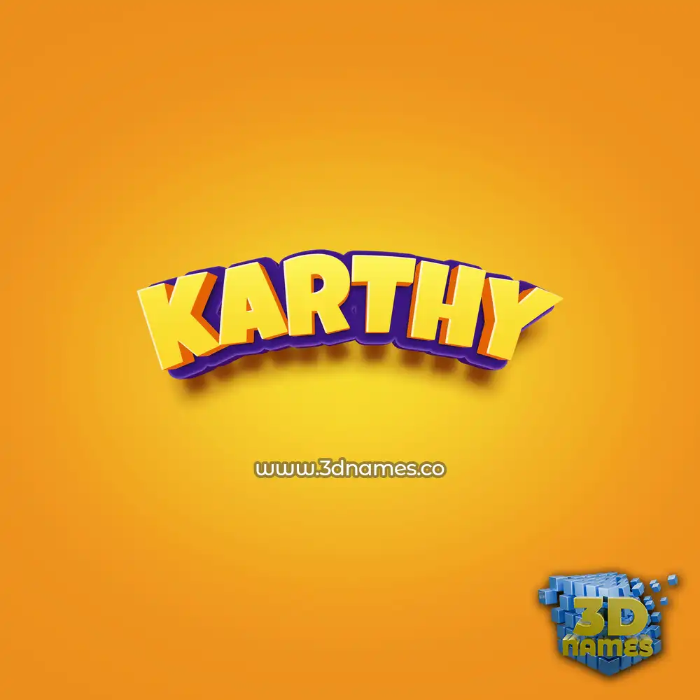 karthy in Orange Toon style - 3D name wallpaper