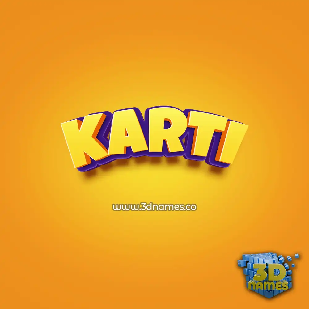 karti in Orange Toon style - 3D name wallpaper