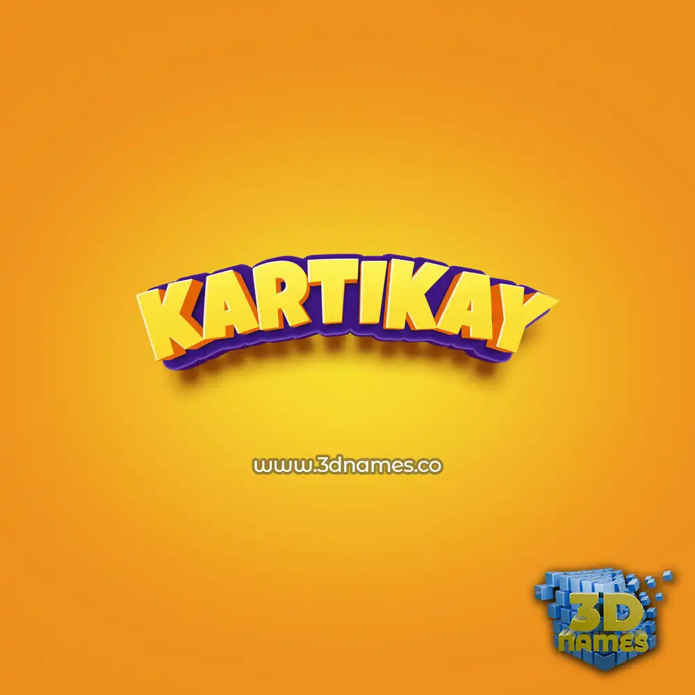 kartikay in Orange Toon style - 3D name wallpaper