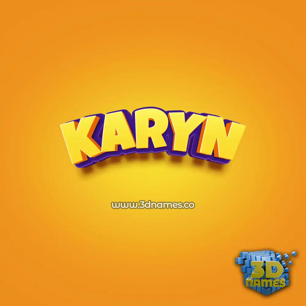 karyn in Orange Toon style - 3D name wallpaper