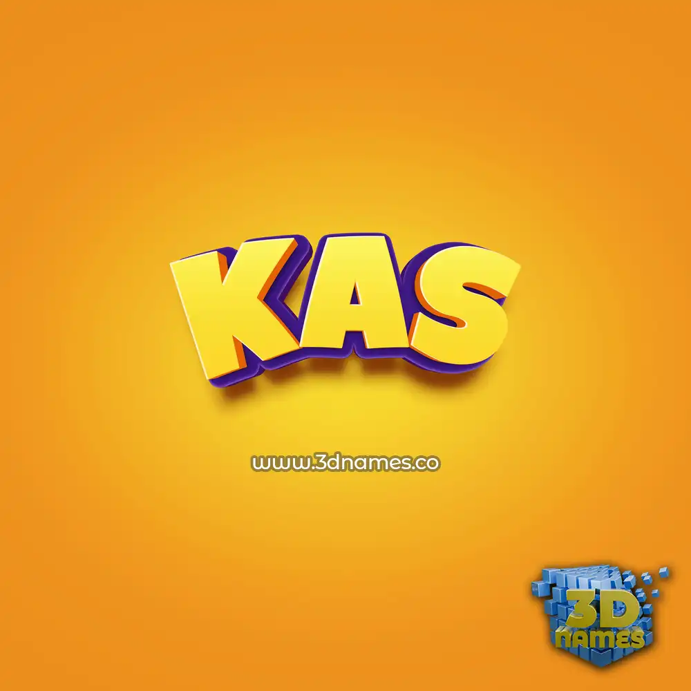 kas in Orange Toon style - 3D name wallpaper
