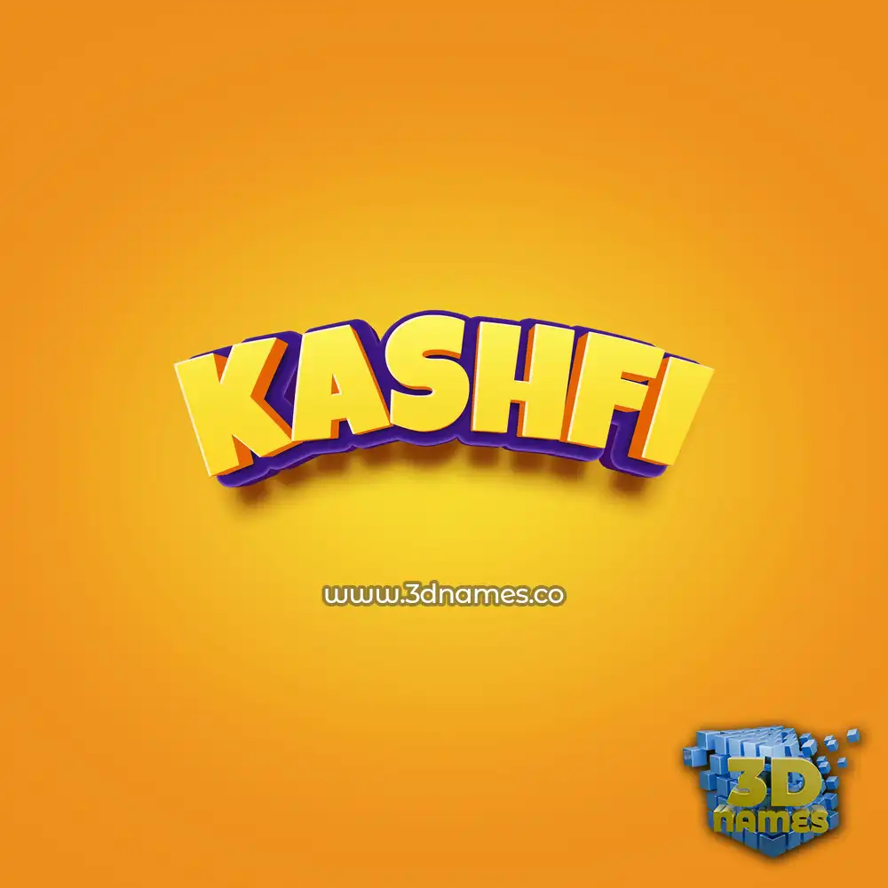 kashfi in Orange Toon style - 3D name wallpaper