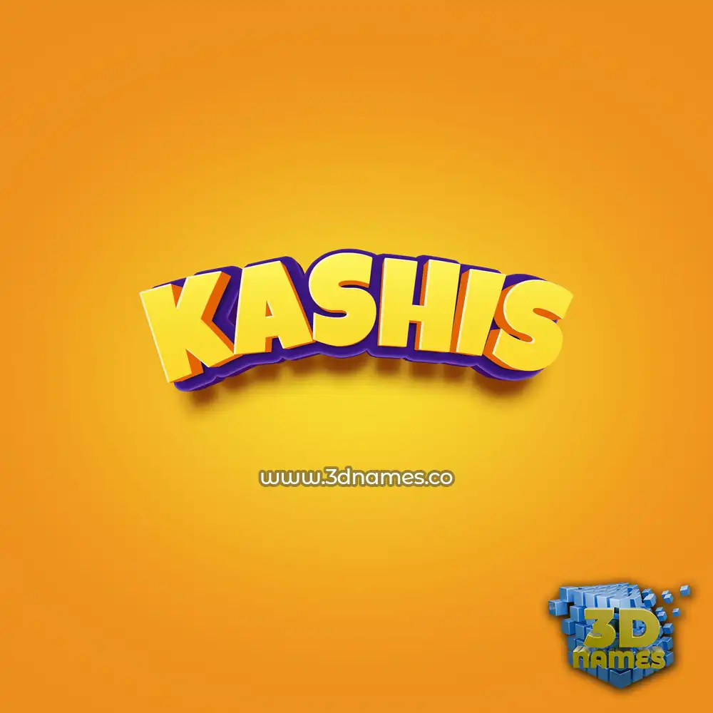 kashis in Orange Toon style - 3D name wallpaper