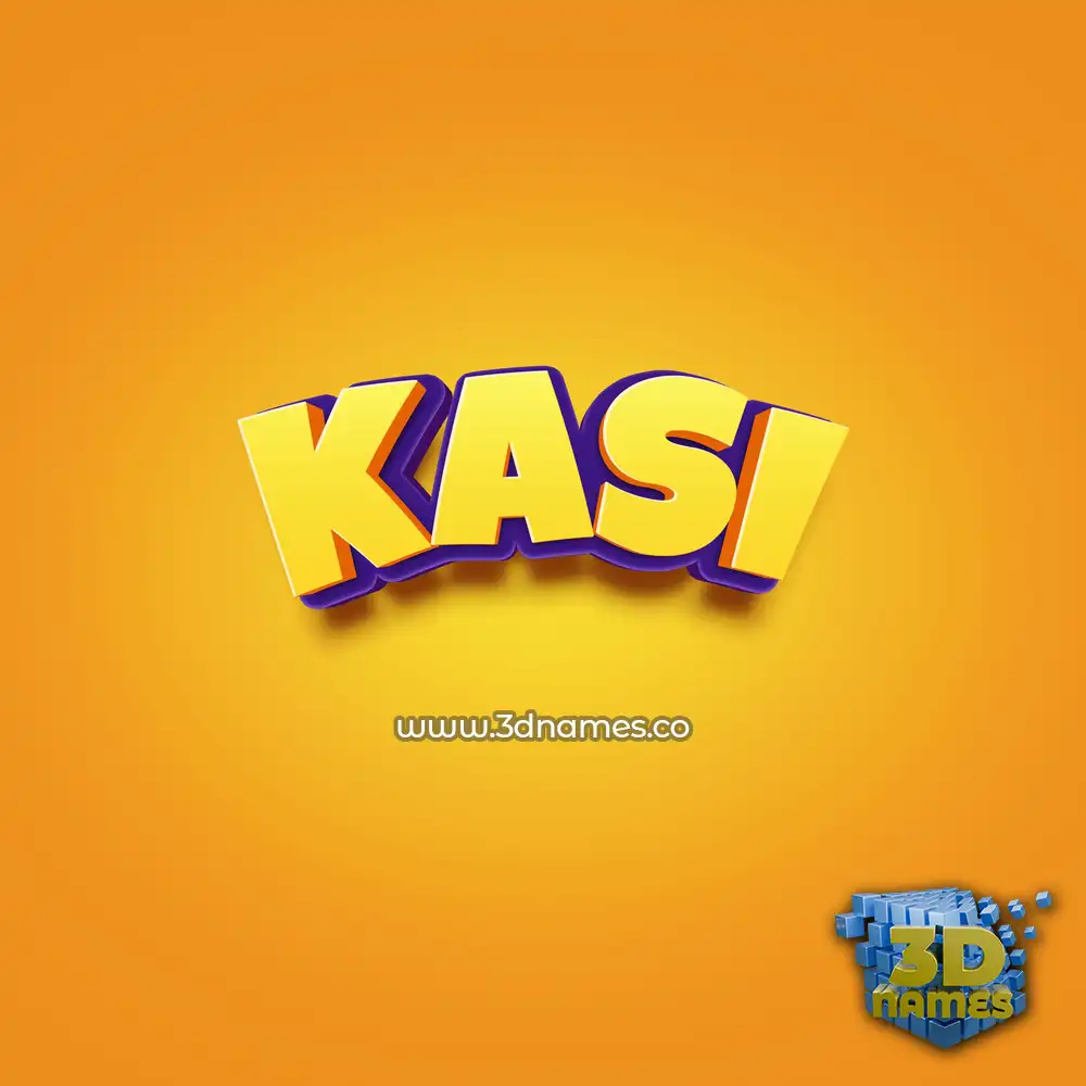 kasi in Orange Toon style - 3D name wallpaper